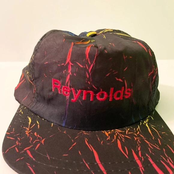 Vintage Reynolds Paint Splatter Atheltic Headwear Hap Snapback Nylon Cap - Picture 3 of 16